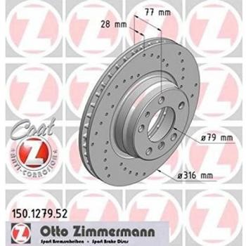 Disco de freno ZIMMERMANN 150.1279.52