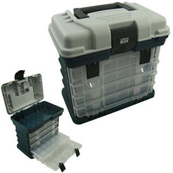Estuche de 4 ajustable con compartimento de almacenaje, caja para aparejos de pesca, caja Lunar