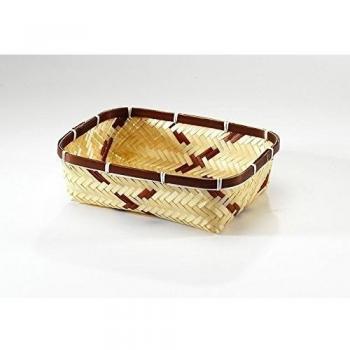 Deco bowl square bamboo, 19x24x7 cm, Bamboo Wood, Color Natural