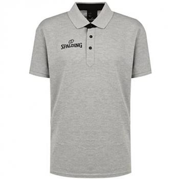 Polo de Manga Corta Spalding Prime para Hombre en Gris Melange
