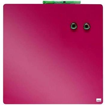 Nobo Pizarra Magnética Pequeña de Color, Sin Marco, Borrado en Seco, Fácil de Limpiar, Aptas Para Uso En Pared, Casa y Oficina, 360 x 360 mm, Rosa, 1903803