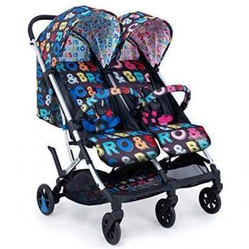 Cosatto Woosh Double Stroller – Lightweight Pushchair From Birth to 15kg, Twins or Siblings | One-hand Fold, Compact, Independent Seats