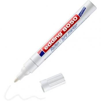 Marcador para neumáticos Edding 8050 - Blanco - Punta redonda 2-4 mm - Resistente al agua - Ideal para interiores y exteriores