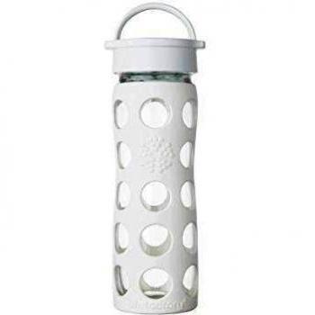 Lifefactory – Botella con Classic Cap, Cristal óptico, Color Blanco, 16 oz
