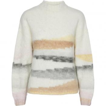 Pieces Women's Regular Fit Jacquard Knit Sweatshirt