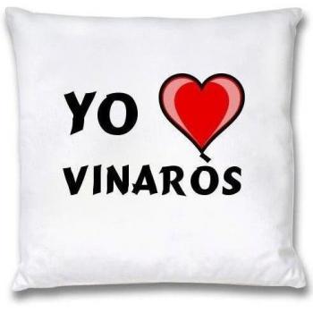 Ropa de almohada blanca con Amo Vinaròs