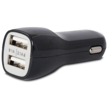 Ksix BXCRU2N - Cargador de coche con dos puertos USB, color negro