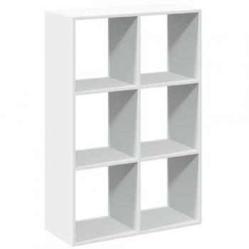 Librería divisora de madera ingeniería blanca 69,5x29x103,5 cm