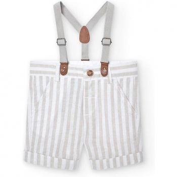 Bermudas de lino con tirantes para bebé - BCI