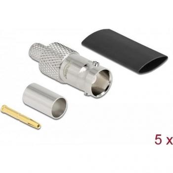 Conector BNC macho para coaxial RG-59 con funda termorretráctil - Delock 90028