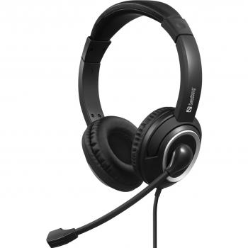 Auriculares de Chat USB-C Sandberg - Cableado, Oficina/Call Center, 20-20000 Hz, 180 g, Color Negro