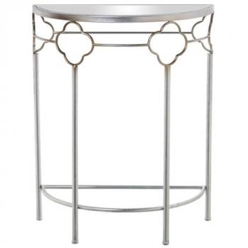 Consola recibidor metal encimera de espejo Alexandra House Living Transparente Plateado Metal 60 x 75 x 31 cm