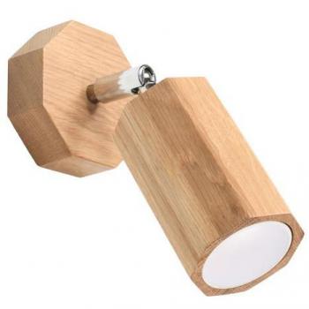 Aplique de Pared Zeke Roble GU10 Madera 1 Bombilla LEDBOX Iluminación Interior 17,5cm