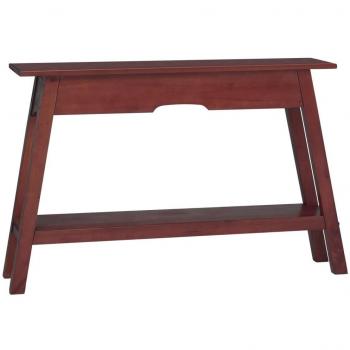 Mesa consola de madera maciza de caoba 110x30x75 cm, color natural/marrón/negro, para salón y recibidor