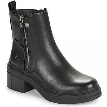 Botines de mujer Refresh 171993 negros con tacón ancho de goma y cremallera