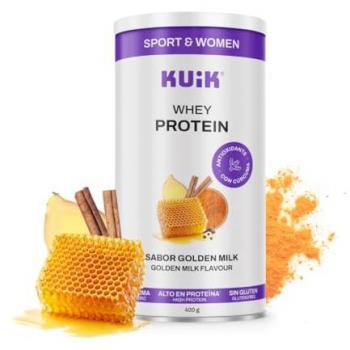 Proteína Whey Sabor Leche Dorada 400 g - KUIK Sport para Mujeres con Antioxidantes Naturales