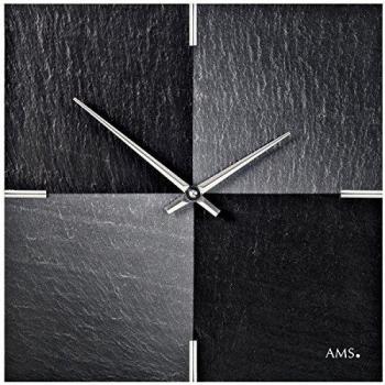 Reloj de pared diseño moderno AMS 9520, 30 x 30 cm, color negro