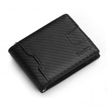 Vemingo Cartera para Hombre con Clip,Monedero con RFID Bloqueo para Tarjetas de Crédito Portamonedas Ligeros para Hombre/Adolescente, Negro