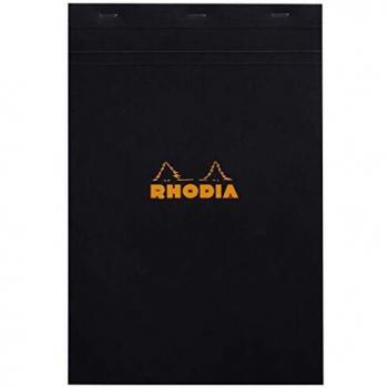 Bloc de notas Rhodia A4+ - 80 hojas - Cuadriculado 5x5 - Color negro