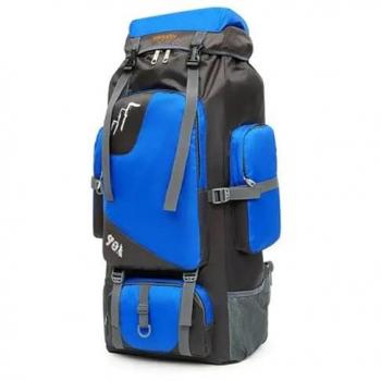 Mochila de Senderismo Impermeable 90L para Camping y Trekking Azul Eléctrico - Entrega Rápida 24 Horas