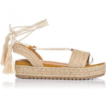 Sandalias Mustang MTNG 53418 Cotton Moda Joven Natural, tipo: Sandalias planas de mujer, características: diseño moderno, color natural, comodidad para uso diario