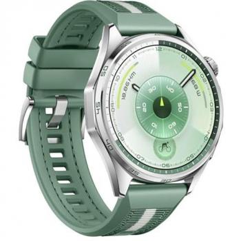 Huawei WATCH GT6 46mm Smartwatch - AMOLED Touchscreen, Stainless Steel, GPS, Green Woven Strap, Up to 21 Days Battery Life