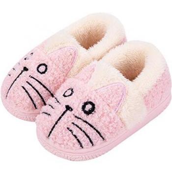 Zapatillas de Estar por Casa para Niñas Niños Invierno Zapatillas Interior Casa Caliente Pantuflas Suave Algodón Calentar Zapatilla Mujer Hombres Rosa2 36-37 EU