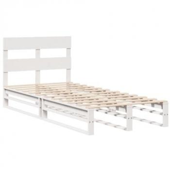 Estructura de cama sin colchón madera maciza blanca 90x190 cm