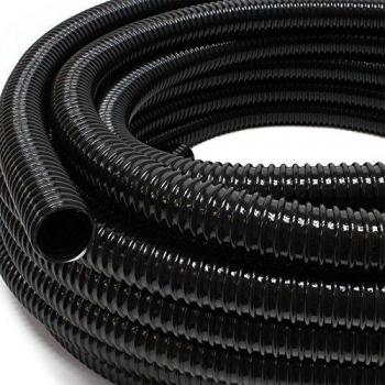 Manguera Flexible Reforzada para Estanque 25 m, Espiral de PVC Negro 19 mm (3/4)