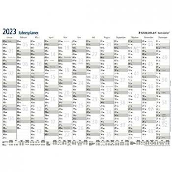 Calendario de Pared STAEDTLER Lumocolor 2026 A3, Borrable en Seco, Incluye Bolígrafo y Pinza Autoadhesiva