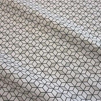 Tela tela de algodón metro Cube cubo blanco gris Gráficos Francia