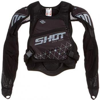SHOT chaleco de protección Kid Ultralight, Negro/Gris, talla M