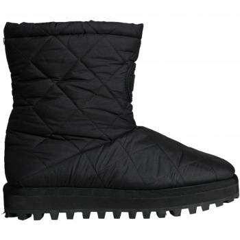 Dolce & Gabbana Black Nylon Padded Mid Calf Boots for Men, Size EU44/US11