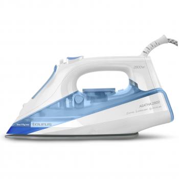 Taurus Agatha 2800 2800-Plancha 2800W, Sistema antical y autolimpieza, antigoteo, Suela de cerámica, Golpe Vapor 170g/min, Plástico, Blanco/Azul