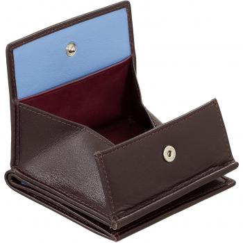 Dudu - Cartera pequeña de hombre de piel con monedero y tarjeta de cuero multicolor con protección RFID