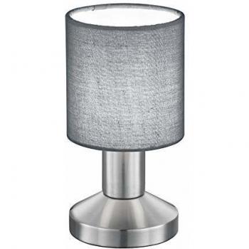 Lámpara de mesa LED Garda, gris, E14, con control táctil ON/OFF, 9.5 cm diámetro y 18 cm altura