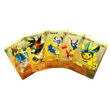 Cartas Pokemon Metálicas Doradas para Colección Packs Pikachu, Charizard y Más - Cartas Coleccionables Metálicas y Doradas en Español