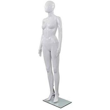 vidaXL Full Body Female Mannequin with Glass Base Glossy White 175 cm