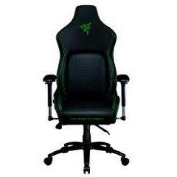Razer Iskur Silla para juegos con soporte lumbar integrado, silla de escritoriode oficina, cuero sintético multicapa, relleno de espuma, almohadilla para la cabeza, altura ajustable, negro/verde