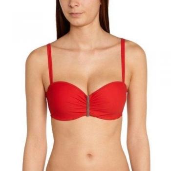 Livia - Parte superior del bikini copa completa para mujer, talla 44, color rojo