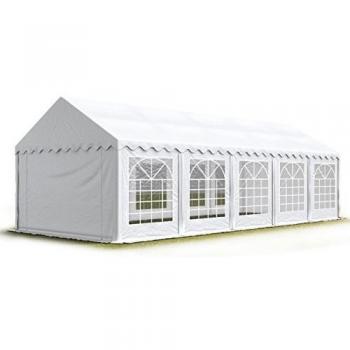 Carpa para fiestas TOOLPORT 4x10 m, lona PVC 700 N impermeable, color blanco