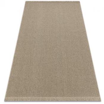 Alfombra de Lana Villa Liso SIZAL Tejido Plano Beige Oscuro 240x340 cm