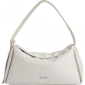 Calvin Klein Gracie Monogram Beige Shoulder Bag with Internal Pocket