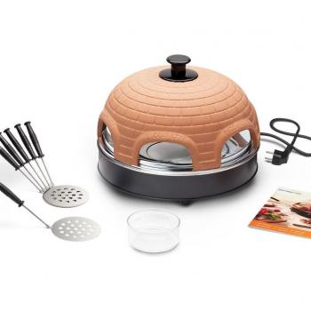 Horno para pizza Emerio Pizzarette 6 personas con terracota, placas de acero inoxidable y sistema Cool Touch
