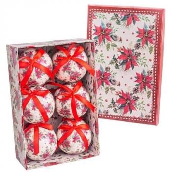 Bolas de Navidad Multicolor Papel Polyfoam Flor 7,5 x 7,5 x 7,5 cm (6 Unidades) - Originalidad