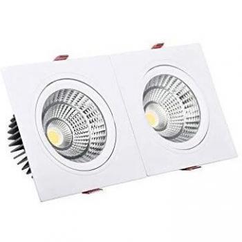 Foco Downlight LED Rectangular Doble 10W Corte 165x75 mm Luz Neutra 4000K