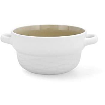 Bol Cerámico Quid Vita 50CL Blanco con Relieve, Apilable y Apto para Microondas, Diseño Español