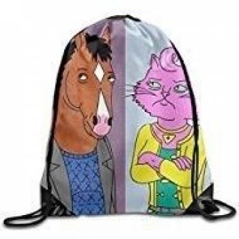 BoJack Horseman Characters Drawstring Bag, Drawstring Backpack, Sport Bag, Gymsack, Sackpack, Shoulder Bags For Men Women Teenager Juvenile Adolescent, Size: 17 Inch X 14 Inch