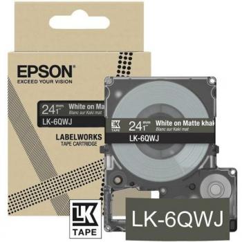 Cartucho de etiquetas Epson LK6QWJ Caqui Blanco