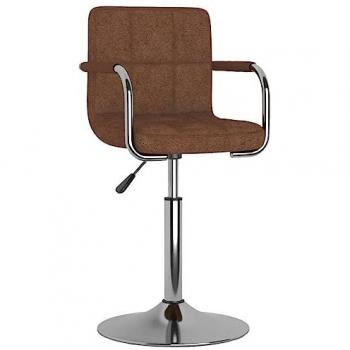 Silla de comedor de tela marrón moderna para oficina, salón, cocina y escritorio